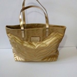 Michael Kors Burlap Metallic Zebra Tote